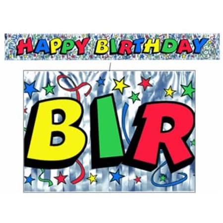 Metallic Happy Birthday Fringe Banner, 12PK